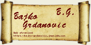 Bajko Grdanović vizit kartica